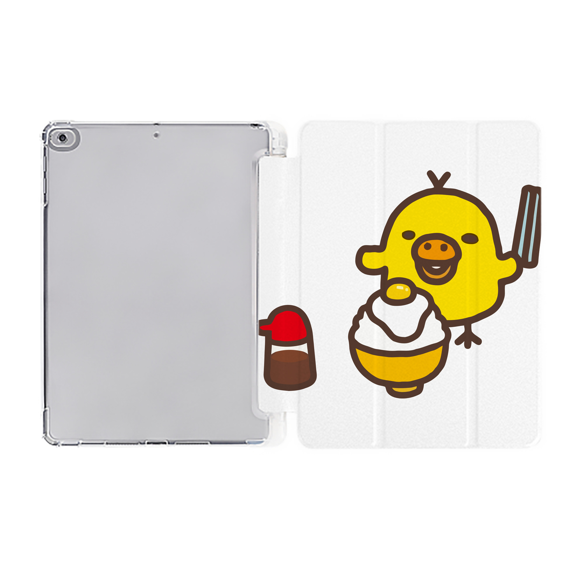 （画像用） リラックマ リラックマ キイロイトリ Rilakkuma Korilakkuma Kiiroitori IPad ケース ペン収納付き 三つ折りスタンド PUレザー×シリコン 対応機種9.5/10.5/10.9インチ